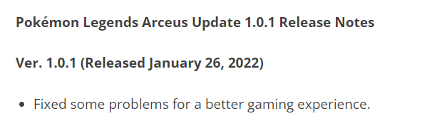 Pokémon Arceus, patch al day one 1 patch day one pokemon arceus